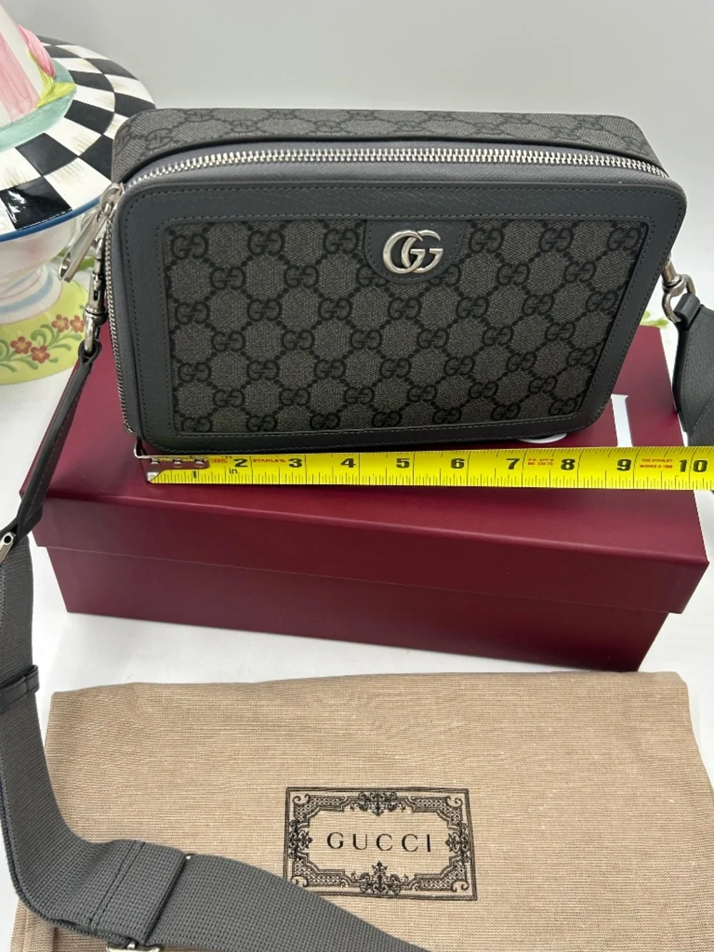 Men’s Gucci Ophedia GG Supreme Shoulder Bag. Made in Italy.